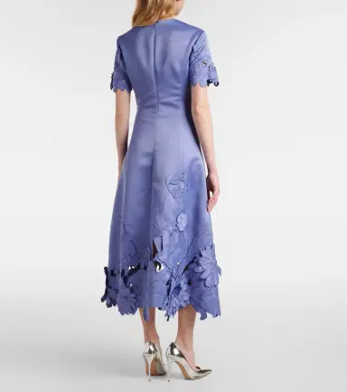 Leo Lin Caroline floral-appliqué satin midi dress | Thumbnail 3