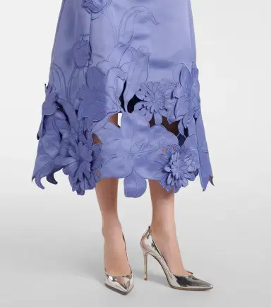 Leo Lin Caroline floral-appliqué satin midi dress | Thumbnail 5