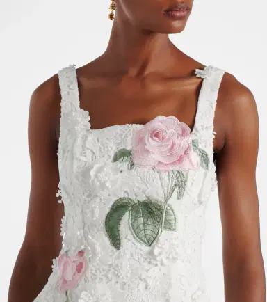 Leo Lin Bridal Larissa floral lace midi dress | Thumbnail 3