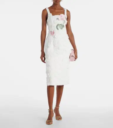 Leo Lin Bridal Larissa floral lace midi dress | Thumbnail 4