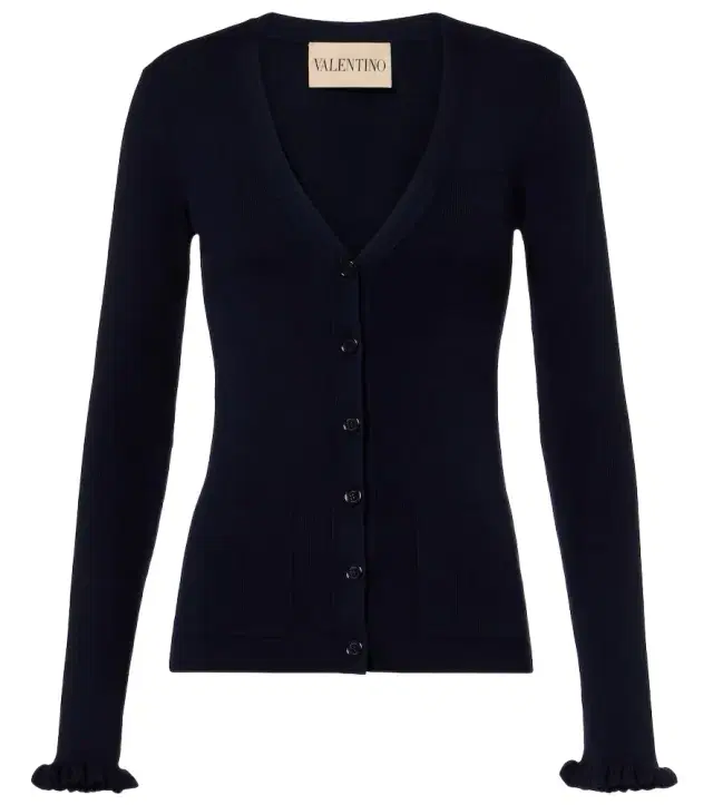 Valentino Ruffled virgin wool cardigan