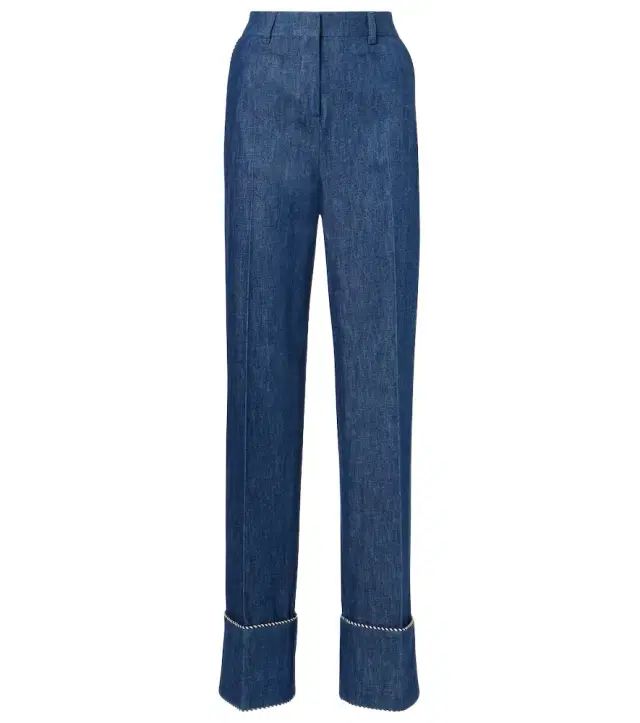 Valentino Chambray straight pants