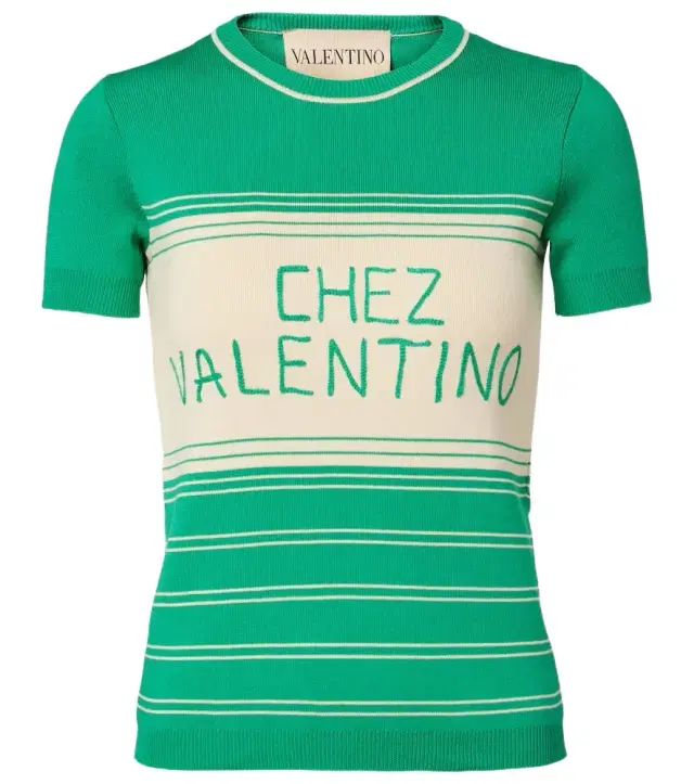 Valentino Chez  striped cotton top