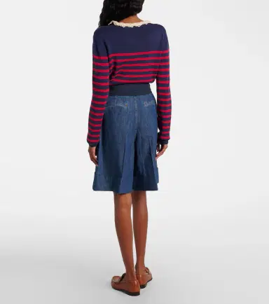 Valentino Bow-detail chambray Bermuda shorts | Thumbnail 3