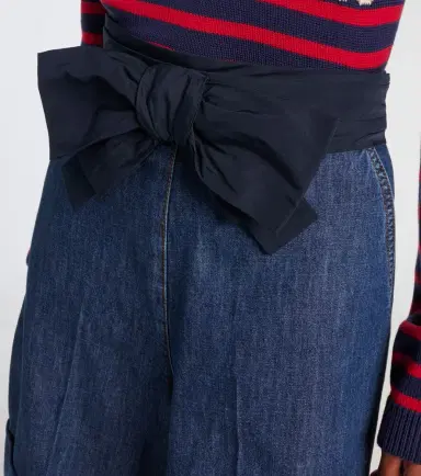Valentino Bow-detail chambray Bermuda shorts | Thumbnail 6