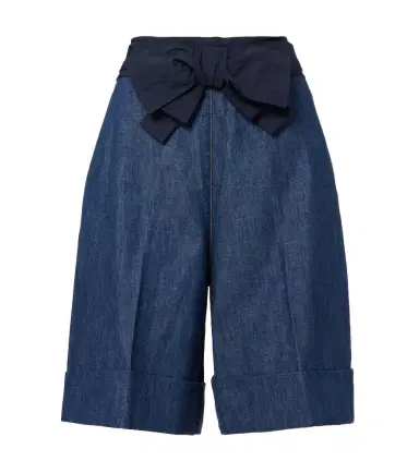 Valentino Bow-detail chambray Bermuda shorts | Thumbnail 1