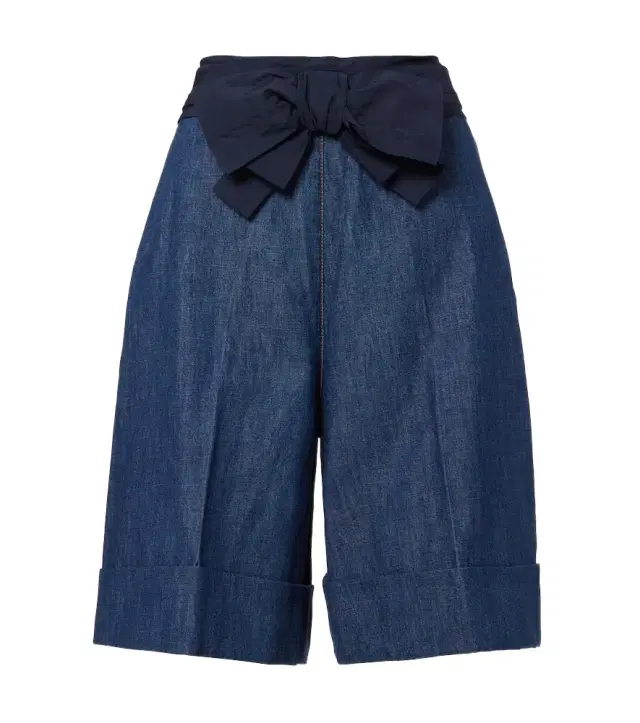 Valentino Bow-detail chambray Bermuda shorts