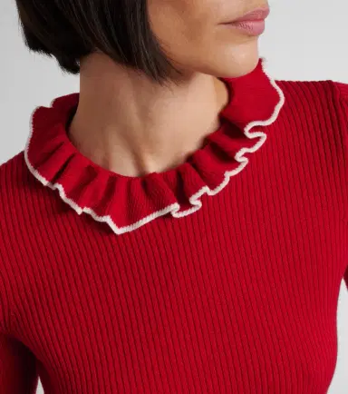 Valentino Ruffled virgin wool sweater | Thumbnail 2