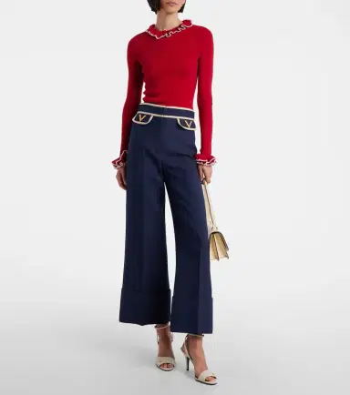 Valentino Ruffled virgin wool sweater | Thumbnail 3
