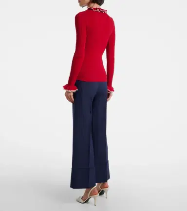 Valentino Ruffled virgin wool sweater | Thumbnail 4