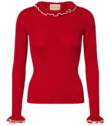 Valentino Ruffled virgin wool sweater | Thumbnail 1