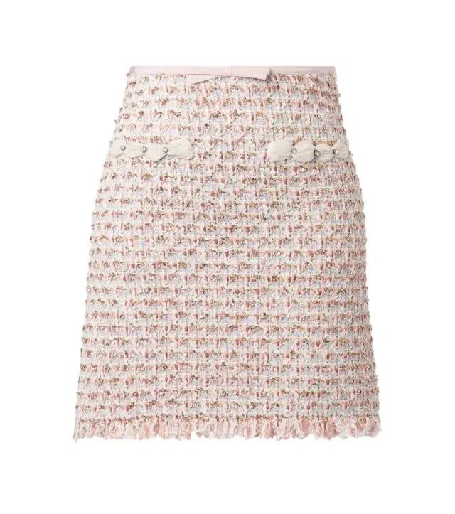 Valentino Embellished tweed miniskirt