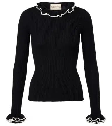 Valentino Ruffled virgin wool sweater | Thumbnail 1