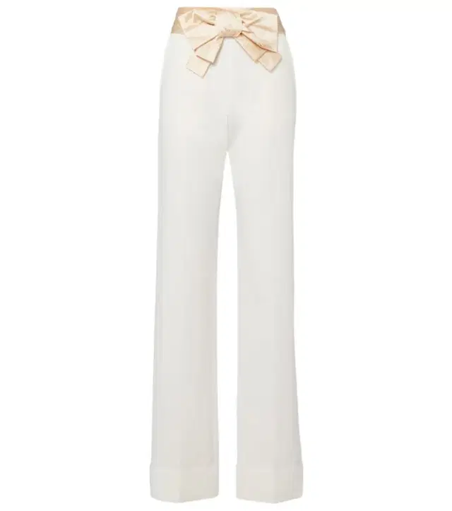 Valentino High-rise cotton and linen straight pants