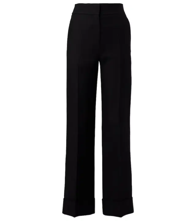 Valentino Wool and silk wide-leg pants