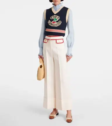Valentino Crêpe Couture wide-leg pants | Thumbnail 2