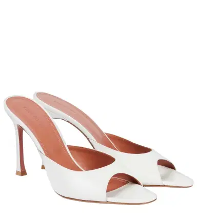 Amina Muaddi Alexa 95 leather sandals | Thumbnail 1 Amina Muaddi Alexa 95 leather sandals | Thumbnail 1