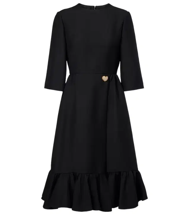 Valentino Crepe Couture ruffled midi dress