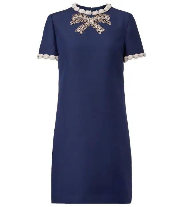 Valentino Crepe Couture embellished minidress