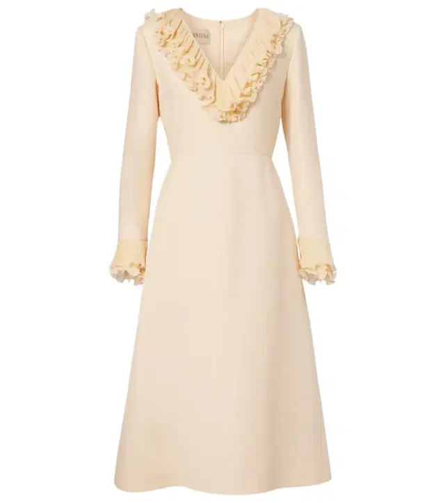 Valentino Crepe Couture ruffled midi dress