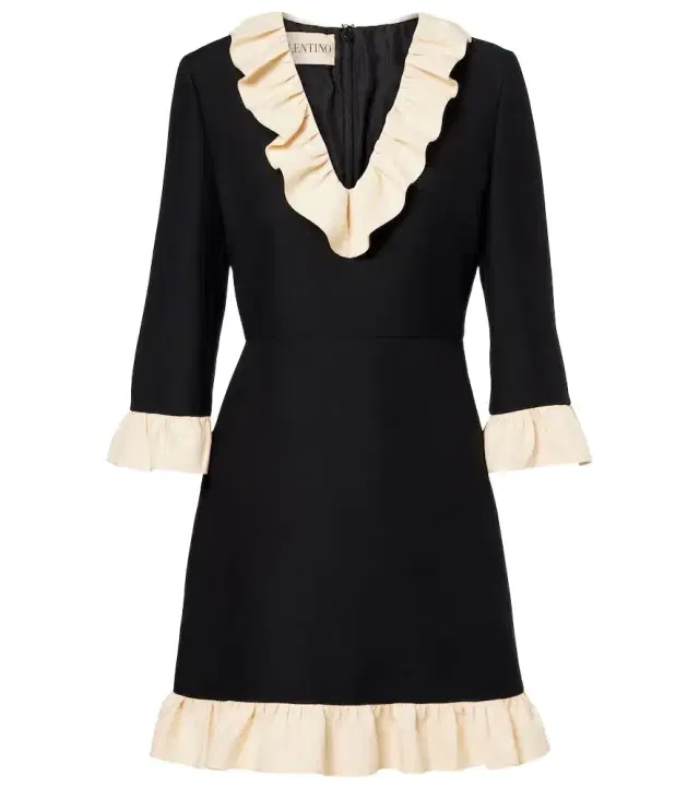 Valentino Crepe Couture ruffled minidress