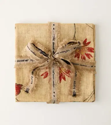 The House of Lyria Diomma set of 2 floral linen napkins | Thumbnail 2