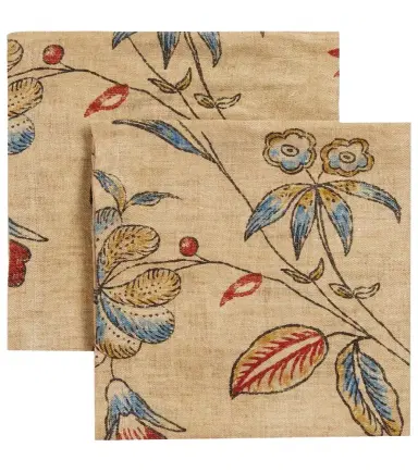 The House of Lyria Diomma set of 2 floral linen napkins | Thumbnail 1