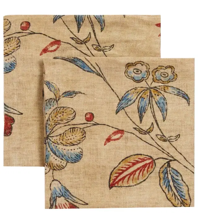 The House of Lyria Diomma set of 2 floral linen napkins