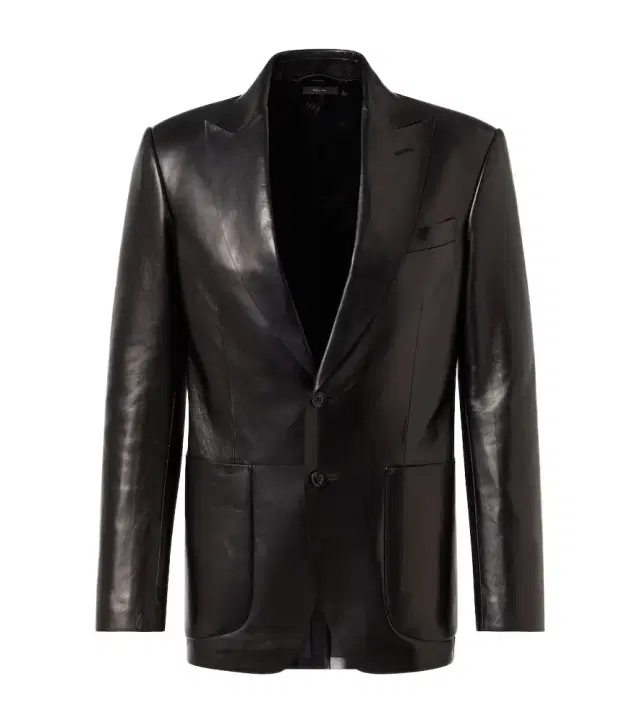 Single-breasted leather blazer