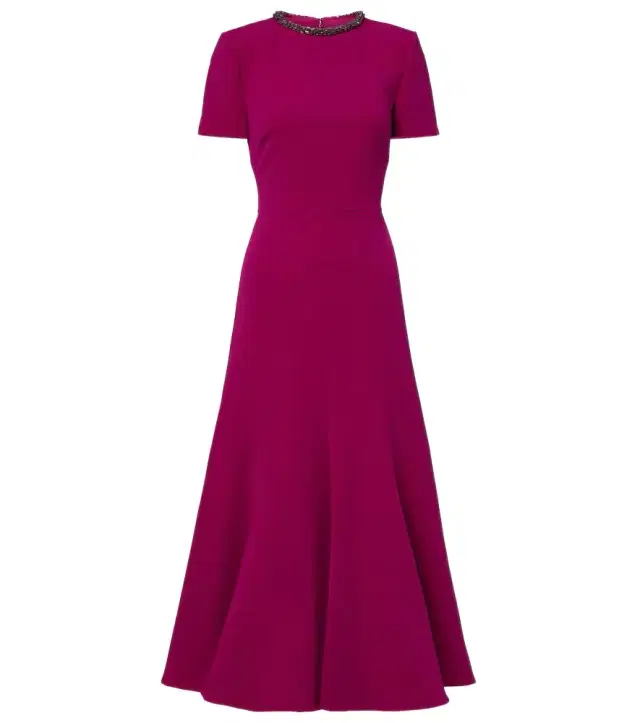 Roland Mouret Embellished cady midi dress