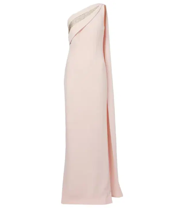Roland Mouret Embellished one-shoulder cady gown