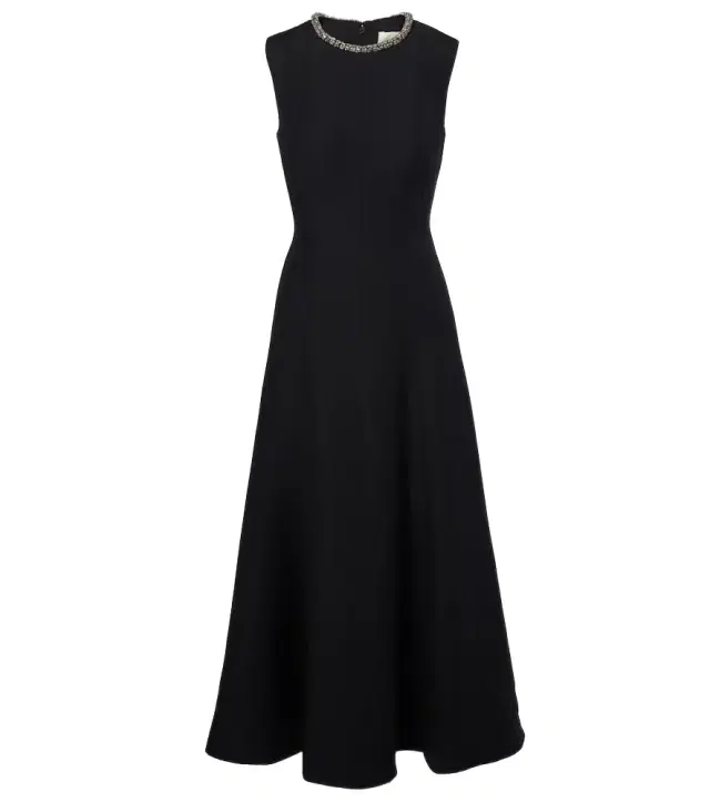 Roland Mouret Embellished wool and silk midi dress