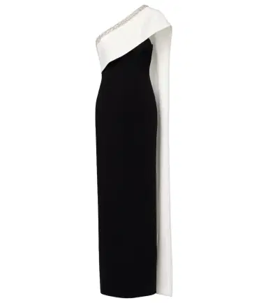 Roland Mouret Caped embellished satin crêpe gown | Thumbnail 1 Roland Mouret Caped embellished satin crêpe gown | Thumbnail 1