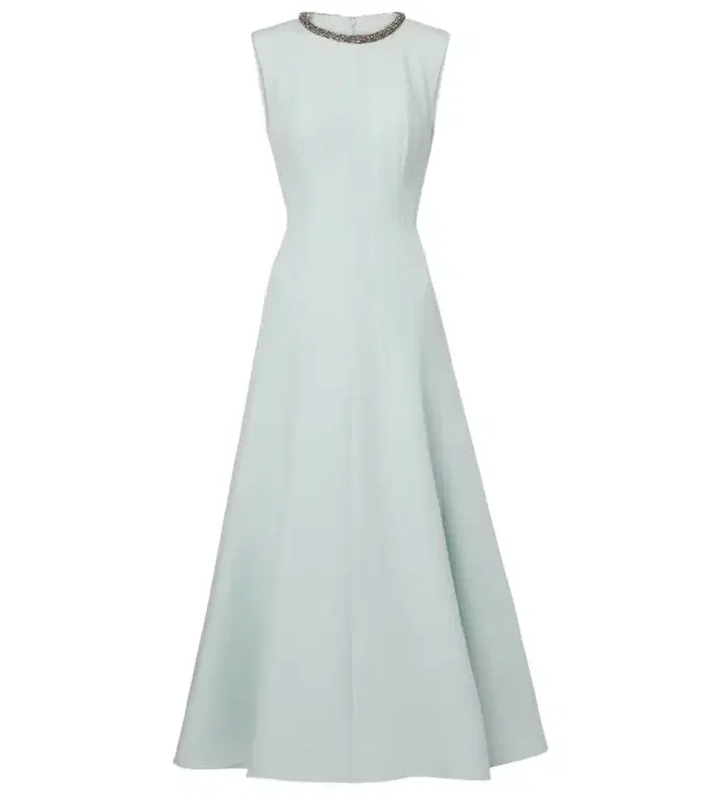 Roland Mouret Embellished wool and silk midi dress
