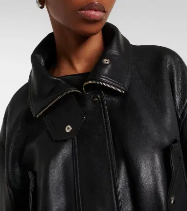Nour Hammour Briar leather bomber jacket | Thumbnail 3