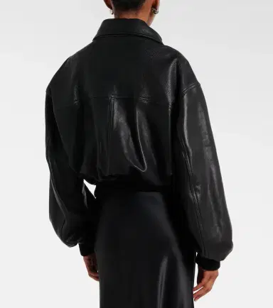 Nour Hammour Briar leather bomber jacket | Thumbnail 4