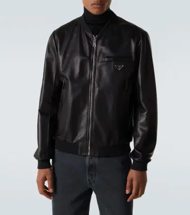 Prada Leather bomber jacket | Thumbnail 2 Prada Leather bomber jacket | Thumbnail 2