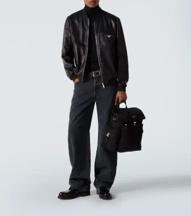 Prada Leather bomber jacket | Thumbnail 5 Prada Leather bomber jacket | Thumbnail 5