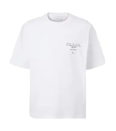 Prada Logo oversized cotton jersey T-shirt | Thumbnail 1