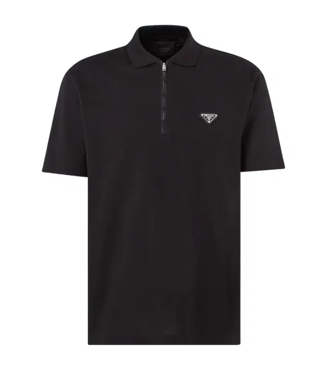 Prada Re-Nylon-trimmed cotton piqué polo shirt