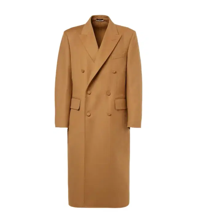 Double-breasted wool and cashmere coat
