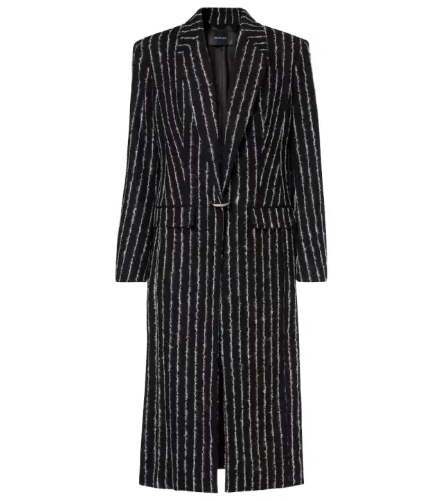 Mugler Pinstripe wool-blend coat