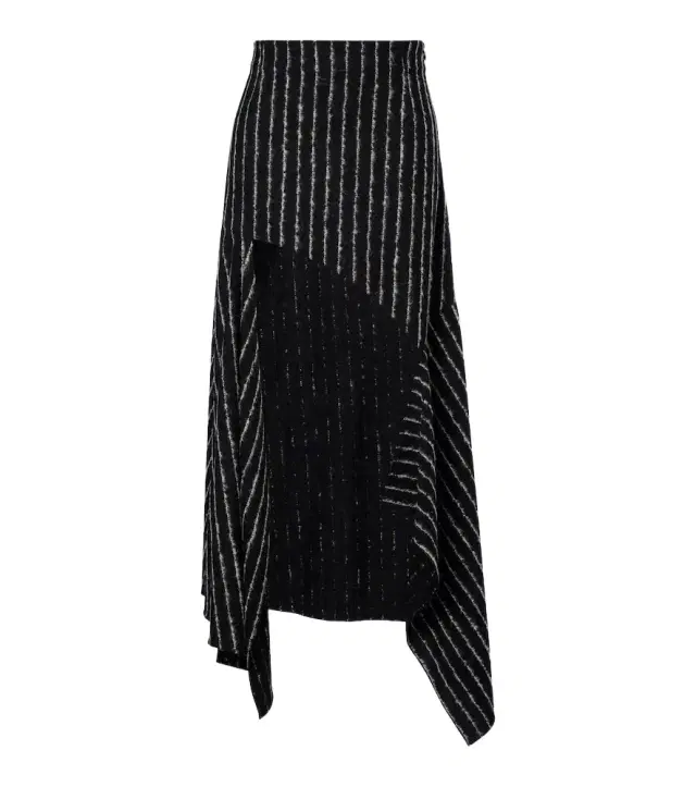 Mugler Striped asymmetric maxi skirt