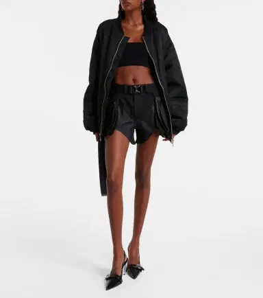 Mugler Belted low-rise cotton cargo shorts | Thumbnail 2 Mugler Belted low-rise cotton cargo shorts | Thumbnail 2