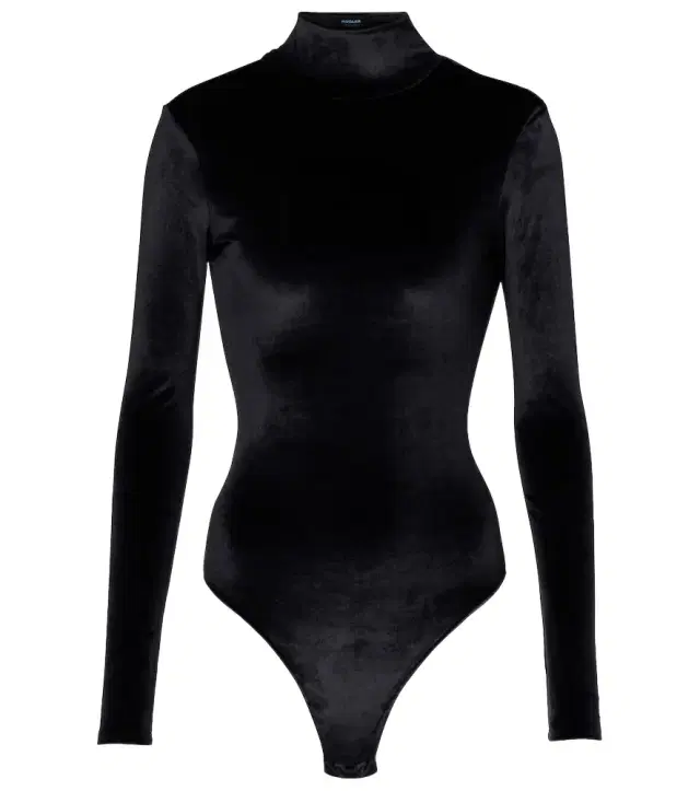 Mugler Turtleneck velvet bodysuit