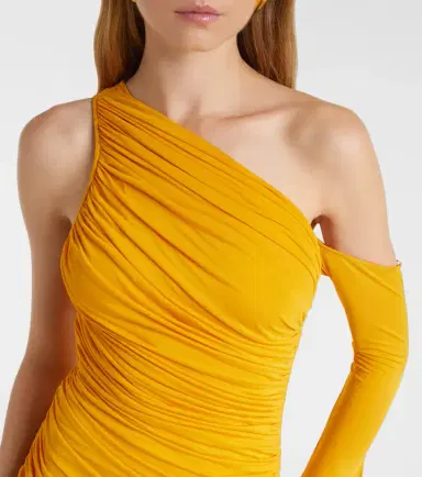 Mugler Draped one-shoulder jersey maxi dress | Thumbnail 2