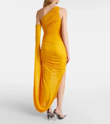 Mugler Draped one-shoulder jersey maxi dress | Thumbnail 4