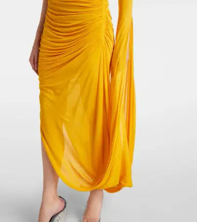 Mugler Draped one-shoulder jersey maxi dress | Thumbnail 5