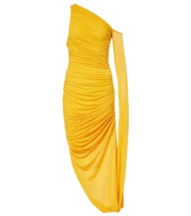 Mugler Draped one-shoulder jersey maxi dress | Thumbnail 1
