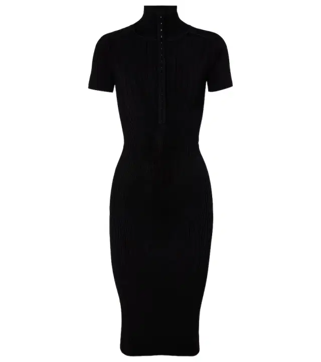 Mugler Ribbed-knit midi dress